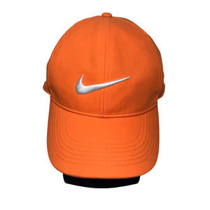 Nike Golf Men's Baseball Cap Orange Embroidered Logo Swoosh Strapback Adjustable